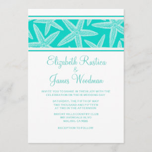 Modern Starfish Wedding Invitations