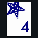 Modern Starfish Wedding Table Number Card, Navy<br><div class="desc">Simple. Modern. Elegant Starfish Table Number Cards to help your guests find their seats.  Please customise with the numbers you need,  and add to your cart one card at a time.  Cards coordinate with my modern starfish wedding suite.</div>