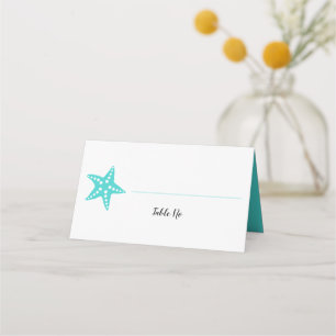 Modern Starfish Wedding Table Number Place Card