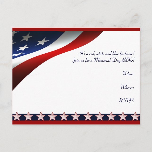 Modern Stars and Stripes Forever Flag Memorial Day Postcard (Front)