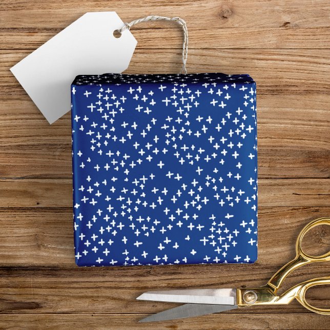 Modern Stars Colourful Blue Wrapping Paper (Creator Uploaded)
