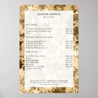 Modern, stars glam salon price list Poster