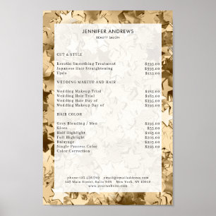 Modern, stars glam salon price list Poster