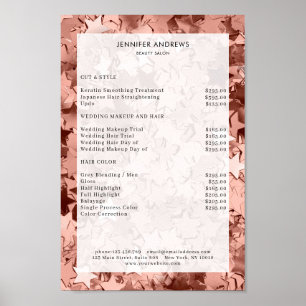 Modern, stars glam salon price list Poster