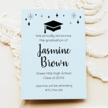 Modern Stars High School Graduation Announcement