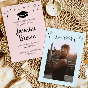 Modern Stars High School Graduation Announcement