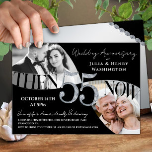 Modern Statement 55th Wedding Anniversary Invitation