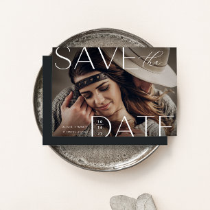 Modern Statement Horizontal Photo Save The Date