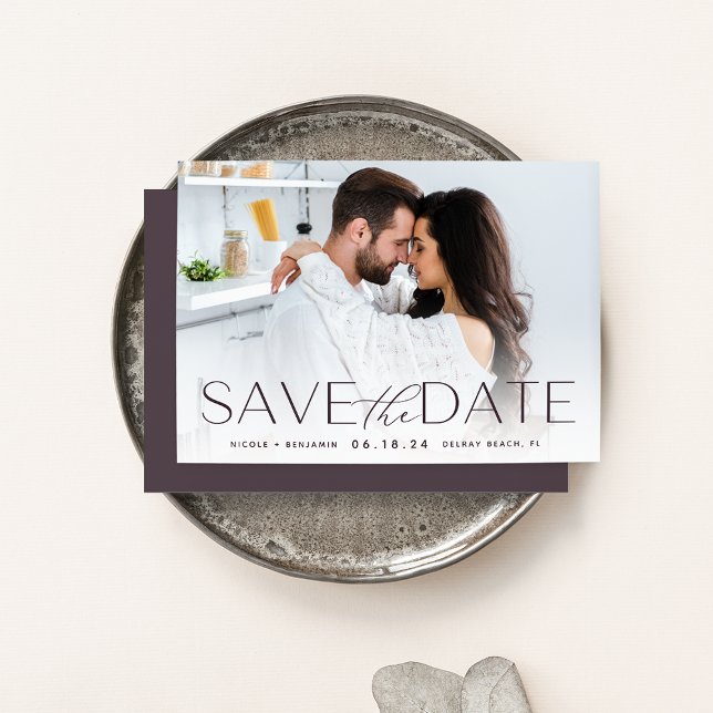 Modern Statement | Horizontal Photo Save The Date (Creator Uploaded)