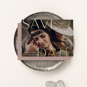 Modern Statement Horizontal Photo Save The Date