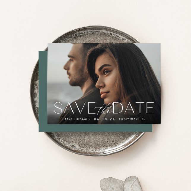 Modern Statement | Horizontal Photo Save The Date (Creator Uploaded)