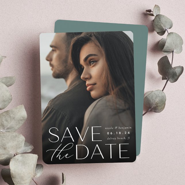 Modern Statement | Vertical Photo Save The Date (Creator Uploaded)