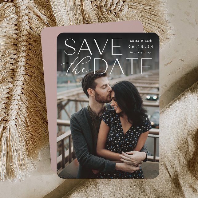 Modern Statement | Vertical Photo Save The Date (Creator Uploaded)