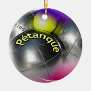 Modern steel balls Petanque design Ceramic Tree Decoration