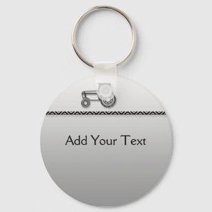 Modern Steel Tractor Keychain