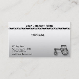 Modern Steel Tractor on Grey Gradient Illustration Business Card