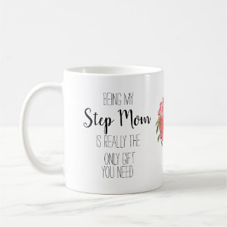 Modern Step Mum only gift floral heart funny Coffee Mug