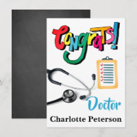 Modern Stethoscope Doctor Congratulation Card