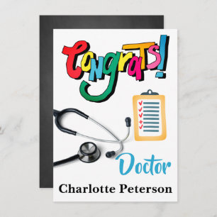 Modern Stethoscope  Doctor  Congratulation Card
