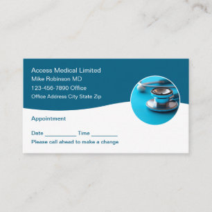 Modern Stethoscope Medical Doctor Appointment Card