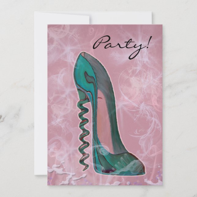 Modern Stiletto Shoe Art Invitation (Front)