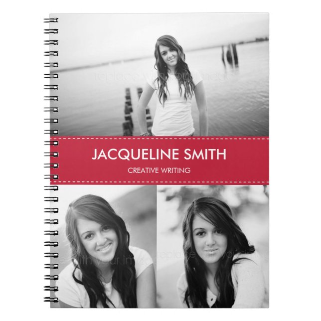 Modern Stitching Personalised Notebook (Front)
