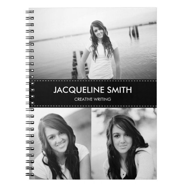 Modern Stitching Personalised Notebook (Front)