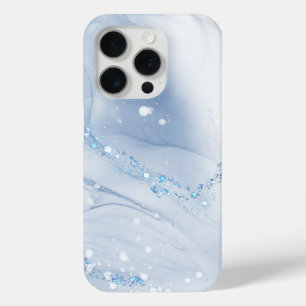 Modern Stone Dusty Blue Marble iPhone 15 Pro Case