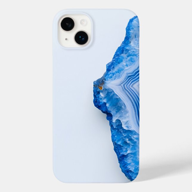 Modern Stone Dusty Blue Marble Case-Mate iPhone Case (Back)