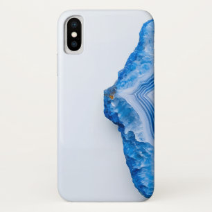 Modern Stone Dusty Blue Marble iPhone X Case
