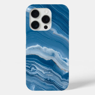 Modern Stone Dusty Blue Marble iPhone 15 Pro Case