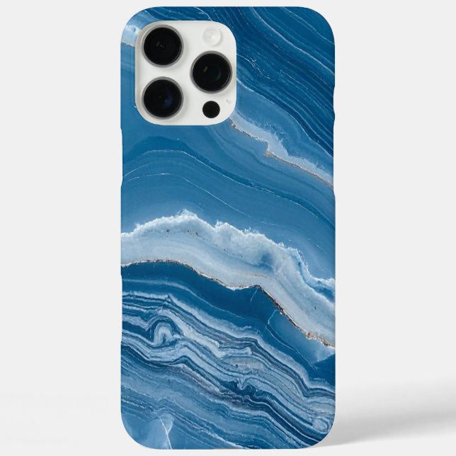 Modern Stone Dusty Blue Marble Case-Mate iPhone Case (Back)