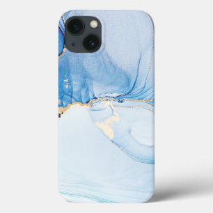 Modern Stone Dusty Blue Marble iPhone 13 Case