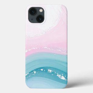 Modern Stone Dusty Blue Marble iPhone 13 Case