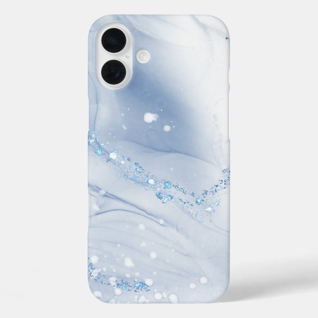 Modern Stone Dusty Blue Marble Case-Mate iPhone Case (Back)