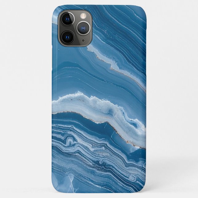 Modern Stone Dusty Blue Marble Case-Mate iPhone Case (Back)