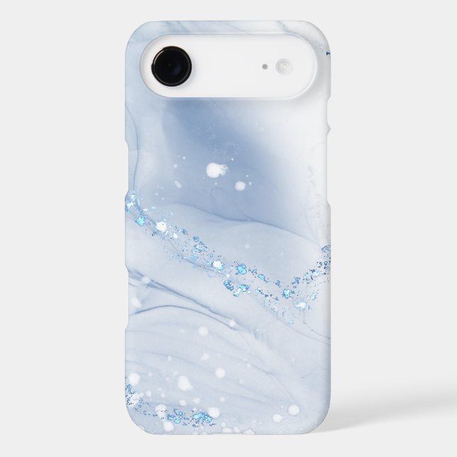 Modern Stone Dusty Blue Marble Case-Mate iPhone Case (Back)