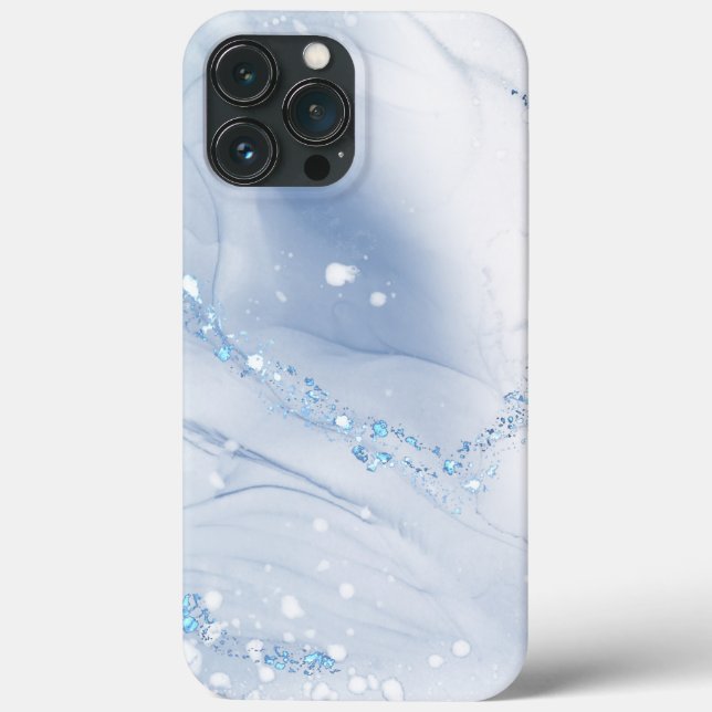 Modern Stone Dusty Blue Marble Case-Mate iPhone Case (Back)