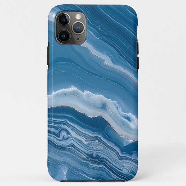 Modern Stone Dusty Blue Marble Case-Mate iPhone Case (Back)