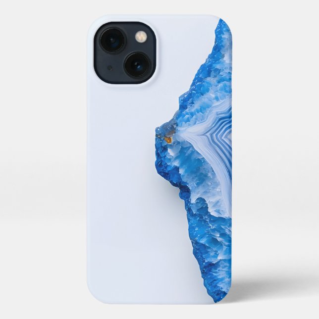 Modern Stone Dusty Blue Marble iPhone Case (Back)