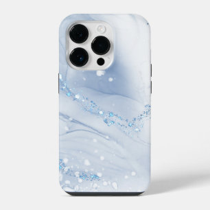 Modern Stone Dusty Blue Marble iPhone 14 Pro Case