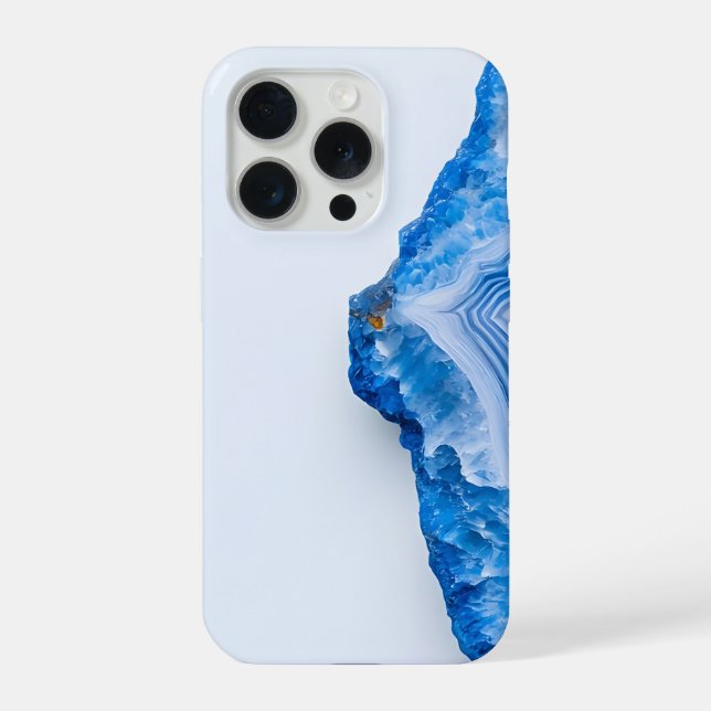 Modern Stone Dusty Blue Marble iPhone Case (Back)