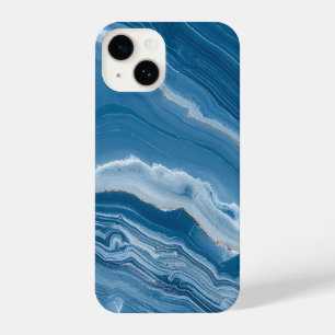 Modern Stone Dusty Blue Marble iPhone 14 Case