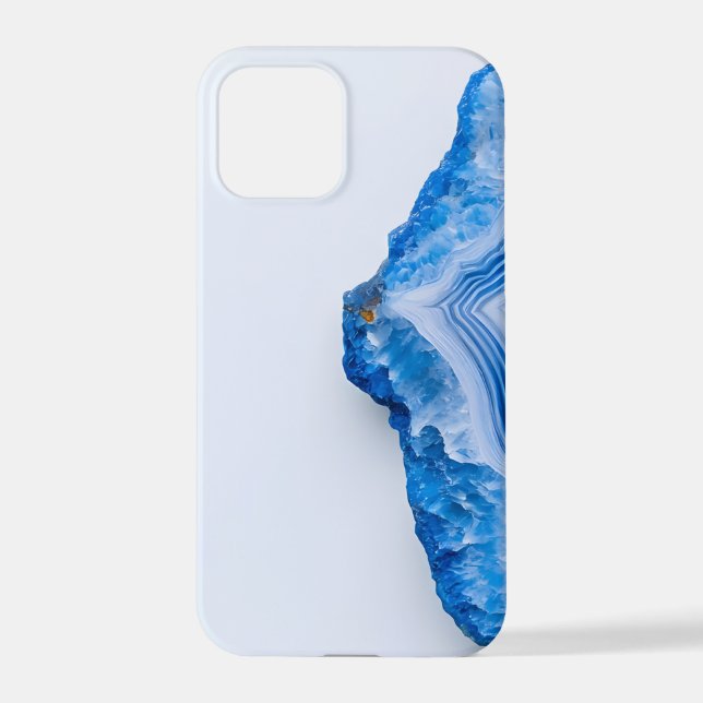 Modern Stone Dusty Blue Marble iPhone Case (Back)