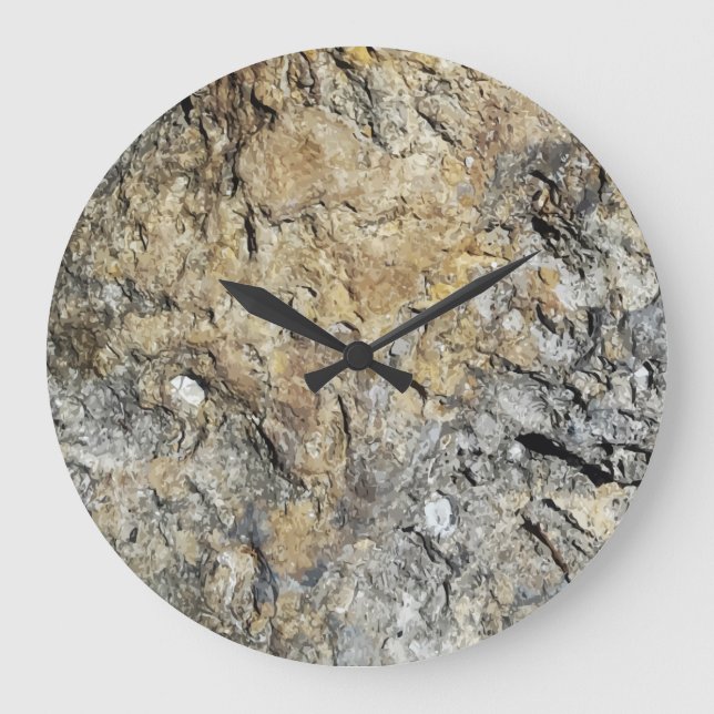 Modern Stone Look Wall Decor Large Clock (Front)