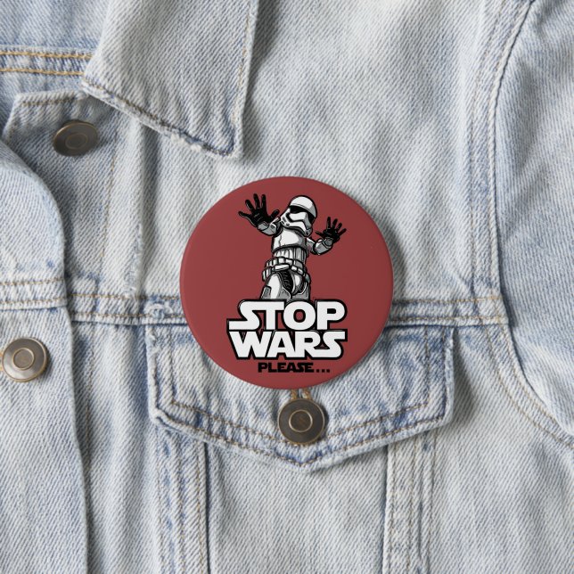 Modern stop wars 7.5 cm round badge (In Situ)