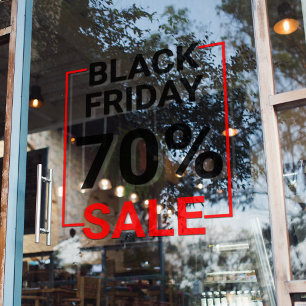 Modern Store Window Black Friday Sale Window Cling