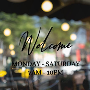 Modern Store Window Welcome Window Cling