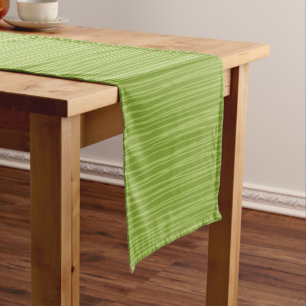 Modern Strands of Grass Striped Green Medium Table Runner