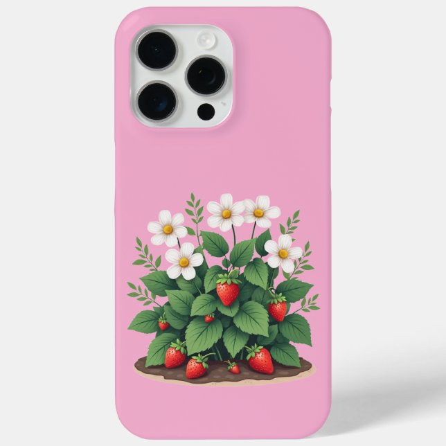 Modern Strawberry Plant iPhone/iPad Case (Back)
